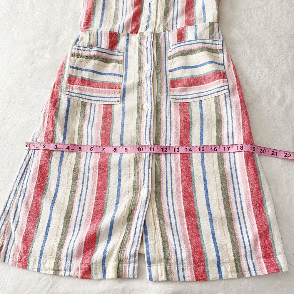 Linen Blend Vertical Stripe Dress with Pockets - Picture 5 of 8